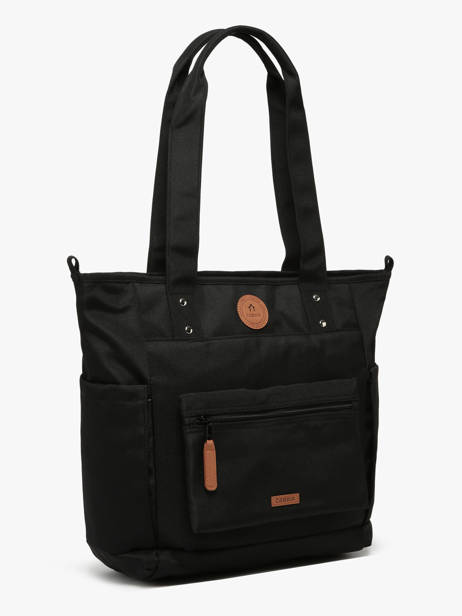 A4 Size Shoulder Bag Adventurer Recycled Polyester Cabaia Black adventurer TOTEBAGM other view 2