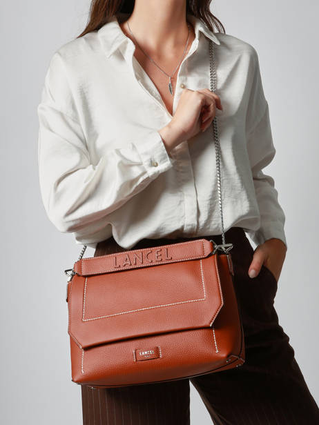 Large Leather Ninon Soft Shoulder Bag Lancel Brown ninon A13783 other view 1