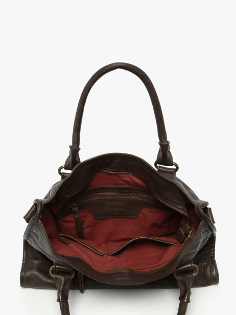 Top Handle Cow Leather Basilic pepper Brown cow BCOW22 other view 3