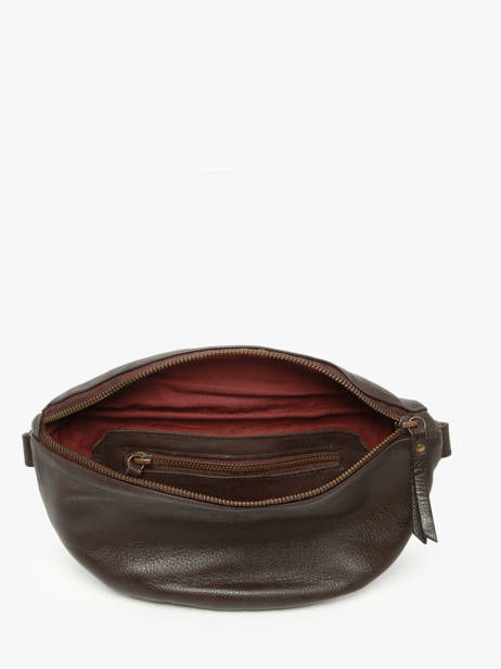 Leather Cow Belt Bag Basilic pepper Brown cow BCOW55 other view 3