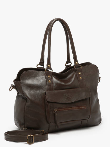 Shoulder Bag Cow Leather Basilic pepper Brown cow BCOW78 other view 2