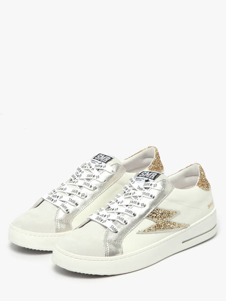 Sneakers In Leather Semerdjian White women MAYA other view 1