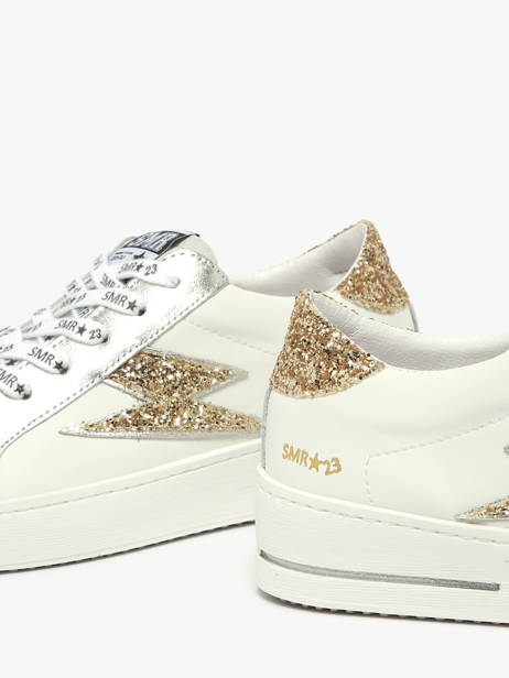 Sneakers In Leather Semerdjian White women MAYA other view 2