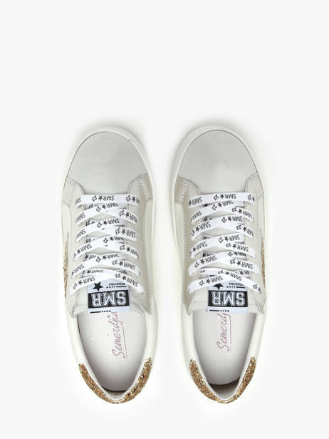 Sneakers In Leather Semerdjian White women MAYA other view 3