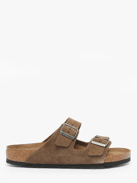 Slippers In Leather Birkenstock Brown men 1030863
