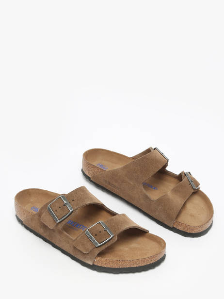 Slippers In Leather Birkenstock Brown men 1030863 other view 1
