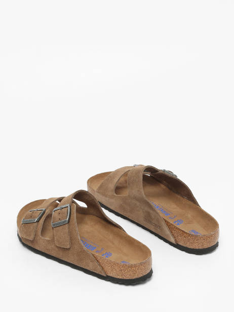 Slippers In Leather Birkenstock Brown men 1030863 other view 2