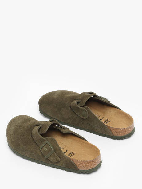 Slippers In Leather Birkenstock Green women 1024714 other view 2