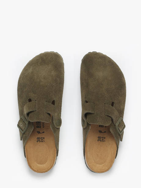 Slippers In Leather Birkenstock Green women 1024714 other view 3