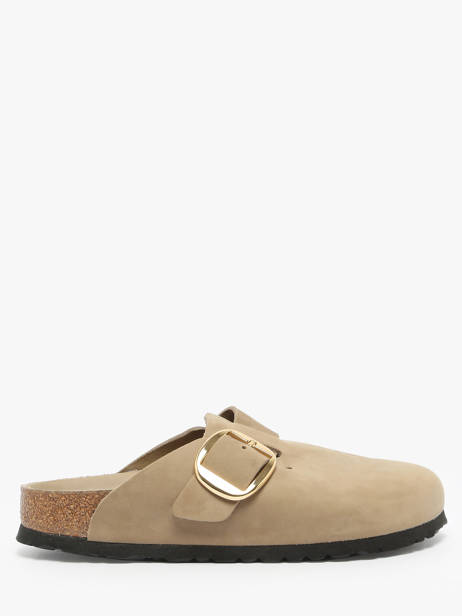Slippers In Leather Birkenstock Beige women 1030425