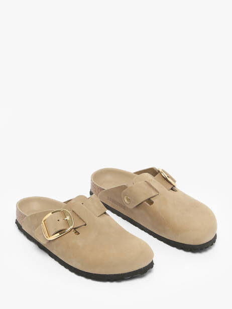 Slippers In Leather Birkenstock Beige women 1030425 other view 1