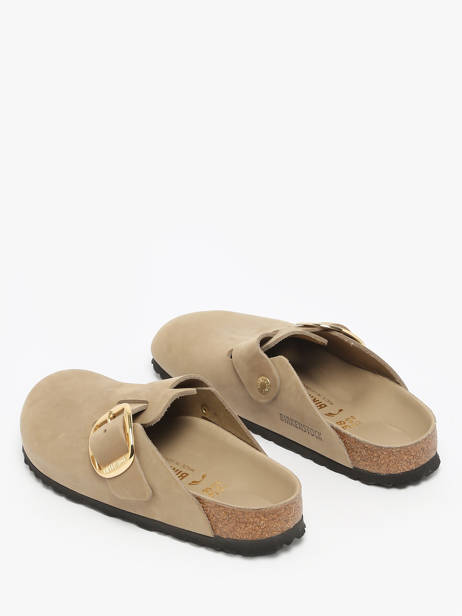 Slippers In Leather Birkenstock Beige women 1030425 other view 2