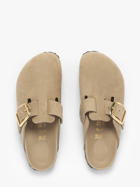 Slippers In Leather Birkenstock Beige women 1030425 other view 3