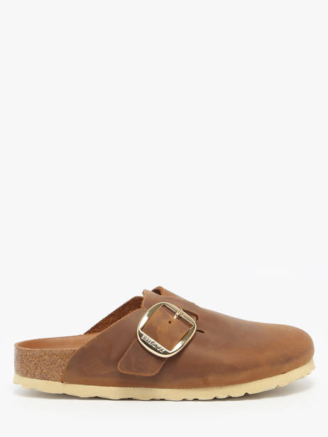Slippers In Leather Birkenstock Brown women 1030446