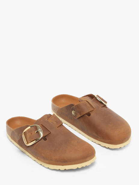 Slippers In Leather Birkenstock Brown women 1030446 other view 1