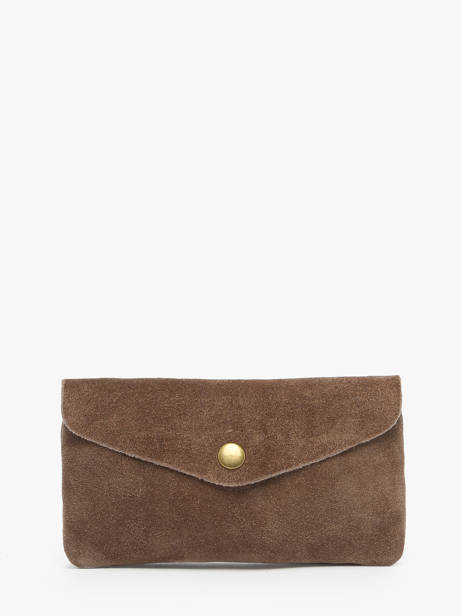 Leather Velvet Wallet Milano Brown velvet VE23113