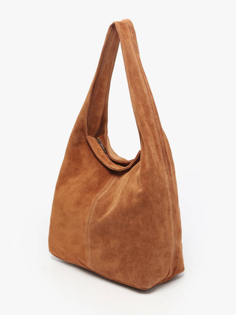 Shoulder Bag Velvet Leather Milano Brown velvet VE25065 other view 1