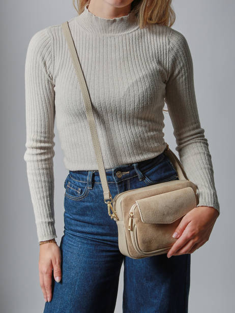 Shoulder Bag Velvet Caviar Leather Milano Beige velvet caviar VC25067 other view 1