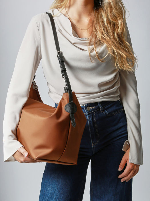 Longchamp Besace longchamp toile Hobo bag Brown