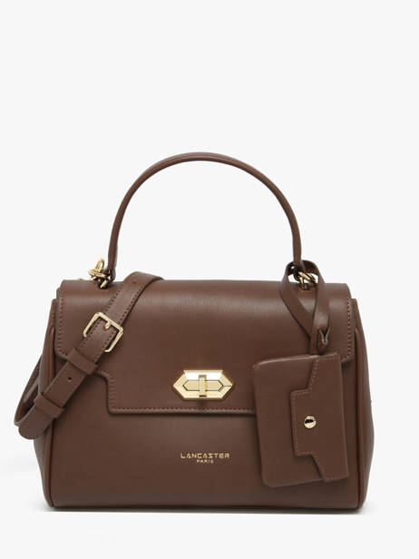 Leather Mademoiselle Grace Top-handle Bag Lancaster Brown mademoiselle grace 102