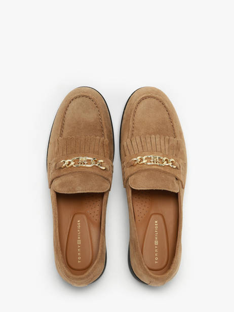 Moccasins In Leather Tommy hilfiger Beige women 8972RBC other view 3