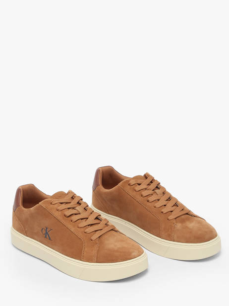 Sneakers In Leather Calvin klein jeans Brown men YM01434 other view 1