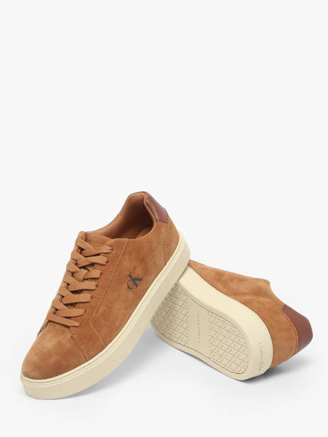 Sneakers In Leather Calvin klein jeans Brown men YM01434 other view 2