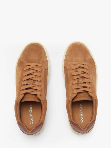 Sneakers In Leather Calvin klein jeans Brown men YM01434 other view 3