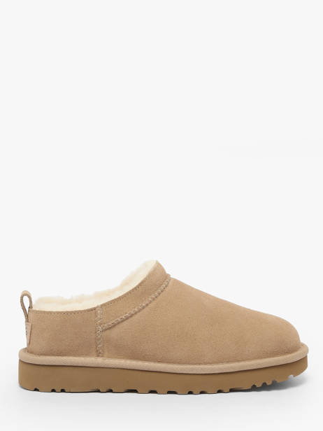 Slippers In Leather Ugg Beige accessoires 1173891