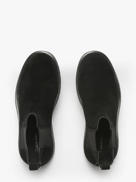 Sneakers In Leather Calvin klein jeans Black men YM01372 other view 3