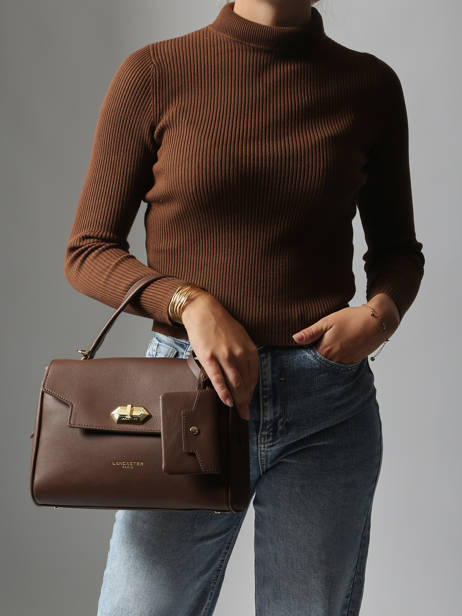 Leather Mademoiselle Grace Top-handle Bag Lancaster Brown mademoiselle grace 102 other view 1