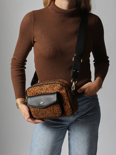 Sac Bandoulière Leonie Polyester Hexagona Marron leonie 5120198 vue secondaire 1