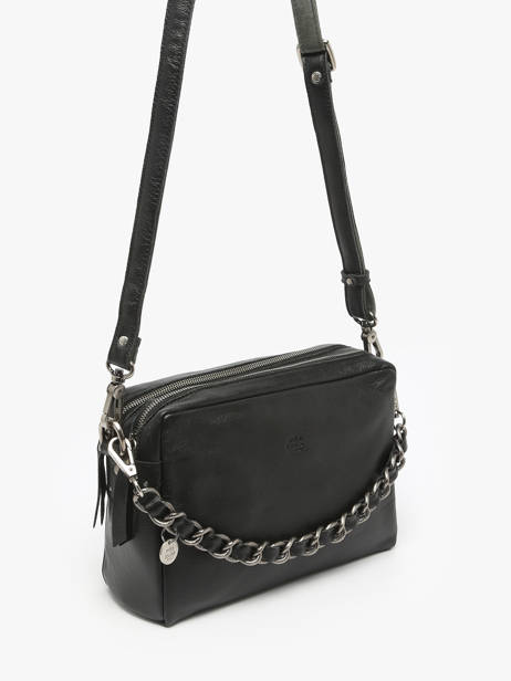 Sac Bandoulière Vintage Cuir Mila louise Noir vintage 23673LC vue secondaire 2