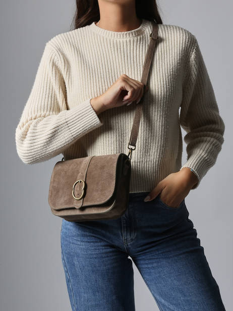 Shoulder Bag Velvet Leather Milano Brown velvet VE25063 other view 1