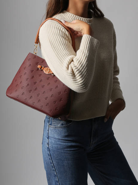 Shoulder Bag Embossed Lulu castagnette Violet embossed YOUSRA other view 1