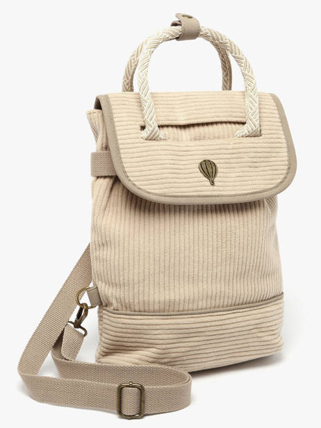 Backpack Le voyage en panier Brown velours AHP241 other view 2