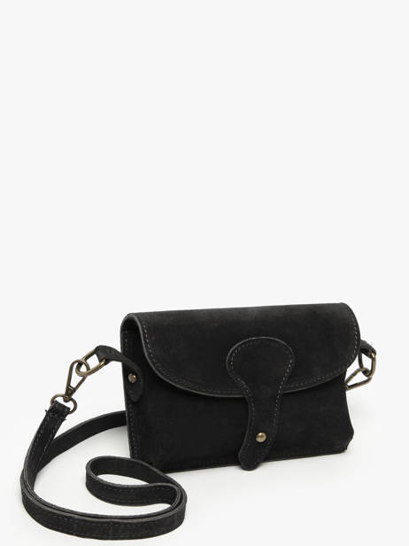 Shoulder Bag Velvet Leather Milano Black velvet VE260612 other view 2