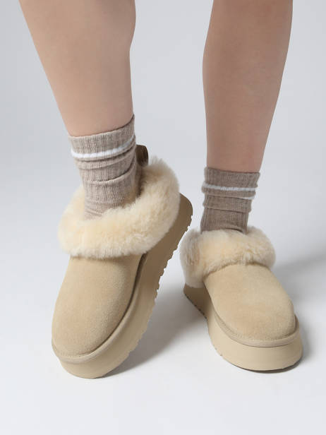 Bottines Plateforme En Cuir Ugg Beige accessoires 1171393 vue secondaire 1
