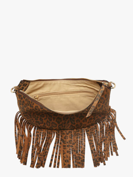 Leather Lune Fringe Bag Nat et nin Brown vintage FRA other view 3