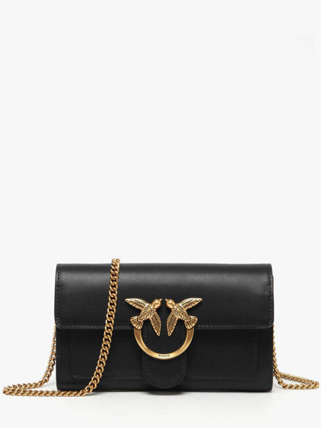 Sac Bandoulière Love Bag Icon Cuir Pinko Noir love bag icon A0F1