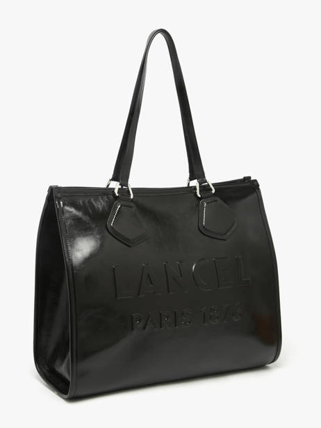 Zipped Tote Bag In Naplack Leather Lancel Black cabas d'ete A13770 other view 1