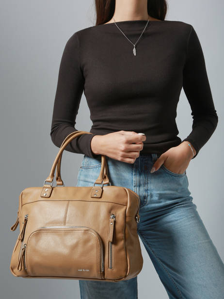 Shopping Bag Vintage Leather Nat et nin Beige vintage MACY other view 1