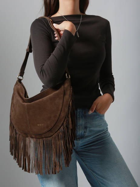 Leather Rodeo Fringe Shoulder Bag Nat et nin Brown vintage RODEOFRA other view 1