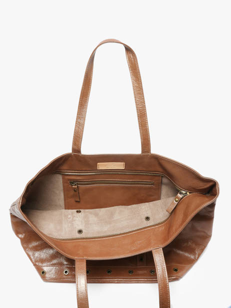 Le Cabas S En Cuir Craquelé Avec Bandoulière Vanessa bruno Marron cabas cuir 82V40409 vue secondaire 2