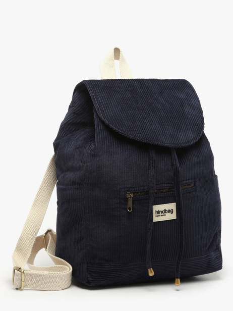 Backpack Velours Corduroy Hindbag Blue velours V other view 1