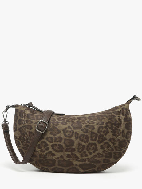 Shoulder Bag Leopard Miniprix Green leopard L