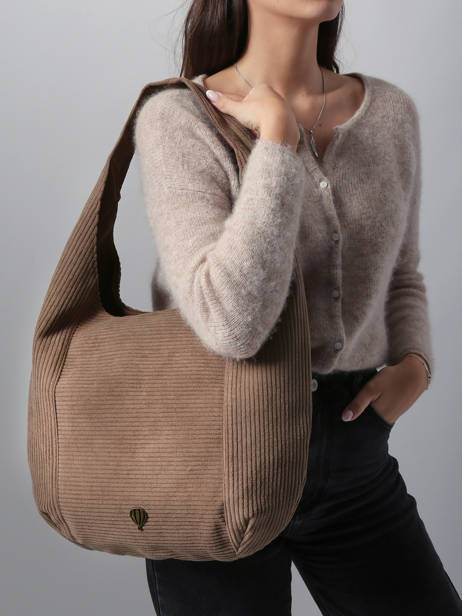 Shoulder Bag Velours Le voyage en panier Brown velours AHP243 other view 1
