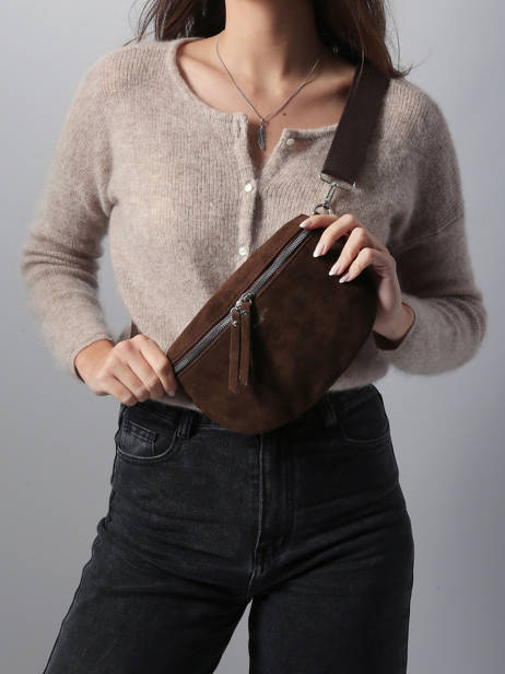 Belt Bag Miniprix Brown velvet F7505 other view 1