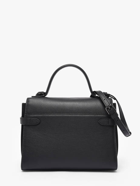 Sac Bandoulière M Double Rabat Emilie Cuir Grainé Le tanneur Noir emily TEMI1014 vue secondaire 4