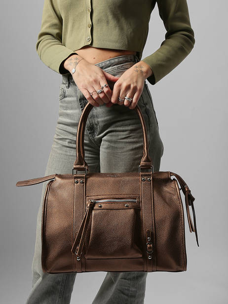 A4 Size Shoulder Bag Grained Miniprix Brown grained F8533 other view 1